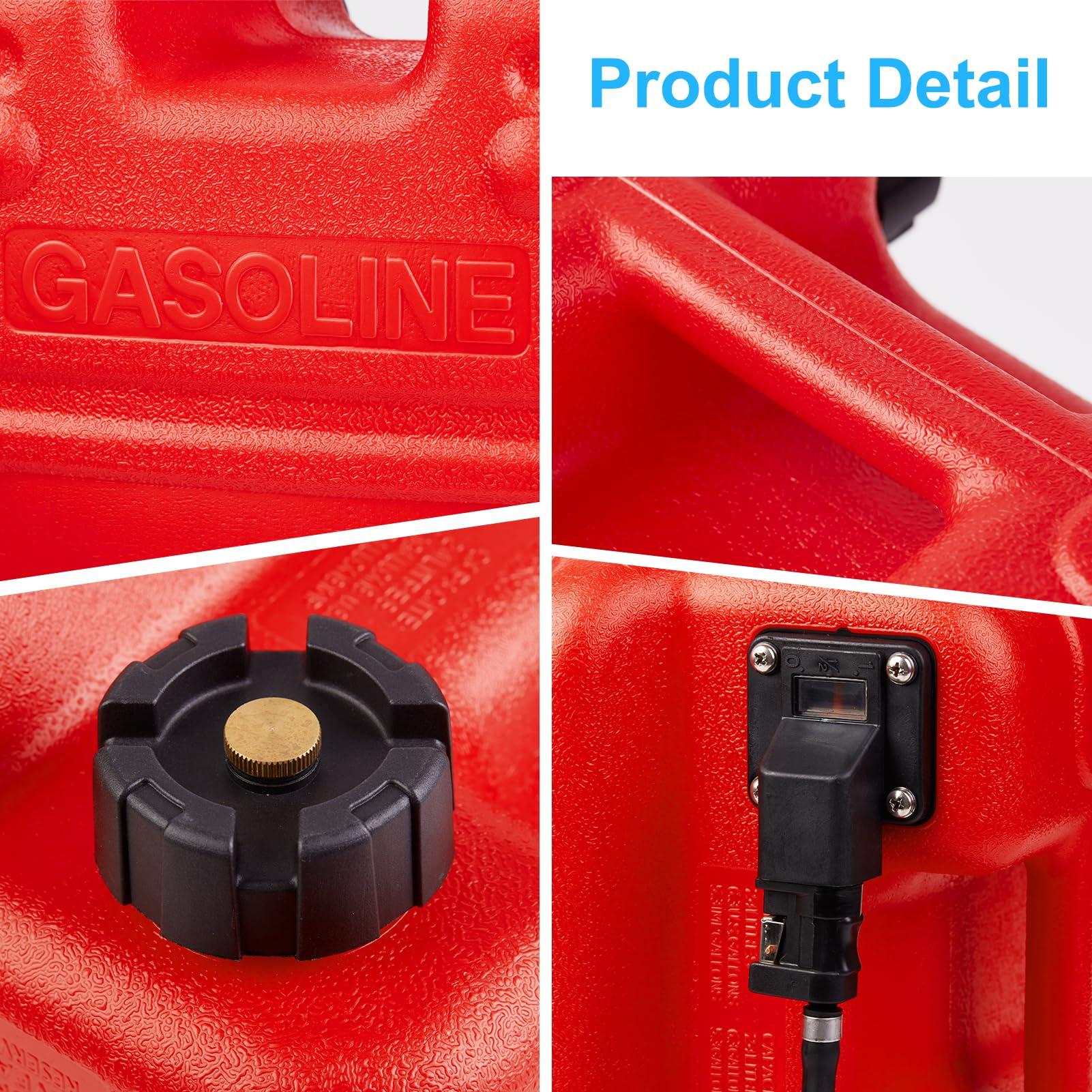 Réservoir portable Garvee Marine de 24 L en PEHD avec tuyau de 3 m et couvercle sécurisé pour une utilisation en bateau et en extérieur. Étanche, robuste et transparent.