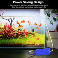 Pompe à air USB Garvee pour aquarium, mini, portable, silencieuse, économe en énergie, tuyau en silicone de 1 m, câble USB de 1,5 m, pour aquariums de petite et moyenne taille.