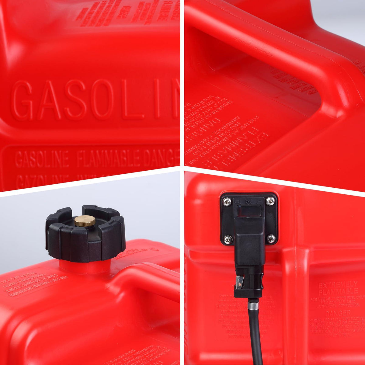 Réservoir de carburant marin portable Garvee de 12 litres (3 gallons) avec poignée en forme de I pour bateaux et kayaks, durable et étanche.