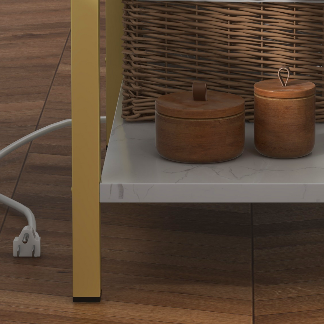 Garvee Table d'appoint avec tiroir et étagère, table de chevet étroite, style industriel rétro, stable et durable, gris