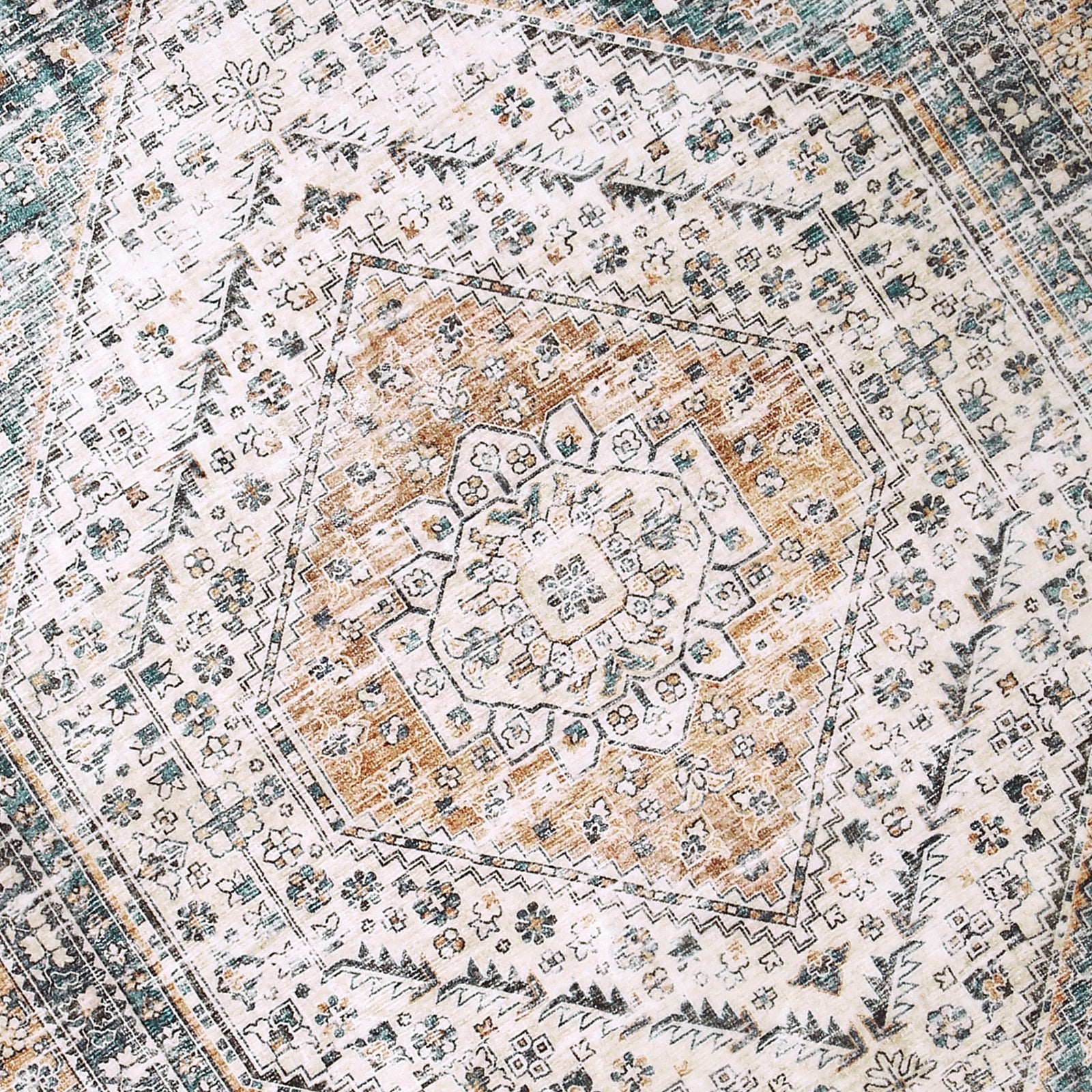 Garvee Waschbarer Teppich 80 x 150 cm Kunstwolle Rutschfest Niedriger Flor Für Schlafzimmer Wohnzimmer Esszimmer