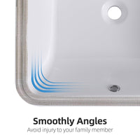 Lavabo encastré en céramique Garvee, rectangulaire, blanc brillant, 51,4 x 38,5 x 20 cm, salle de bain moderne