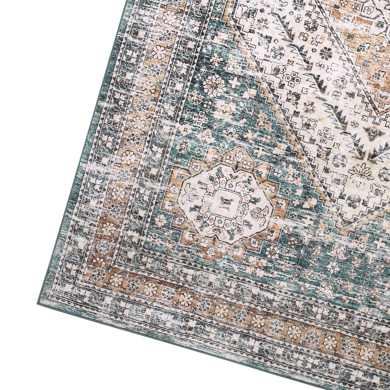 Garvee Waschbarer Teppich 80 x 150 cm Kunstwolle Rutschfest Niedriger Flor Für Schlafzimmer Wohnzimmer Esszimmer
