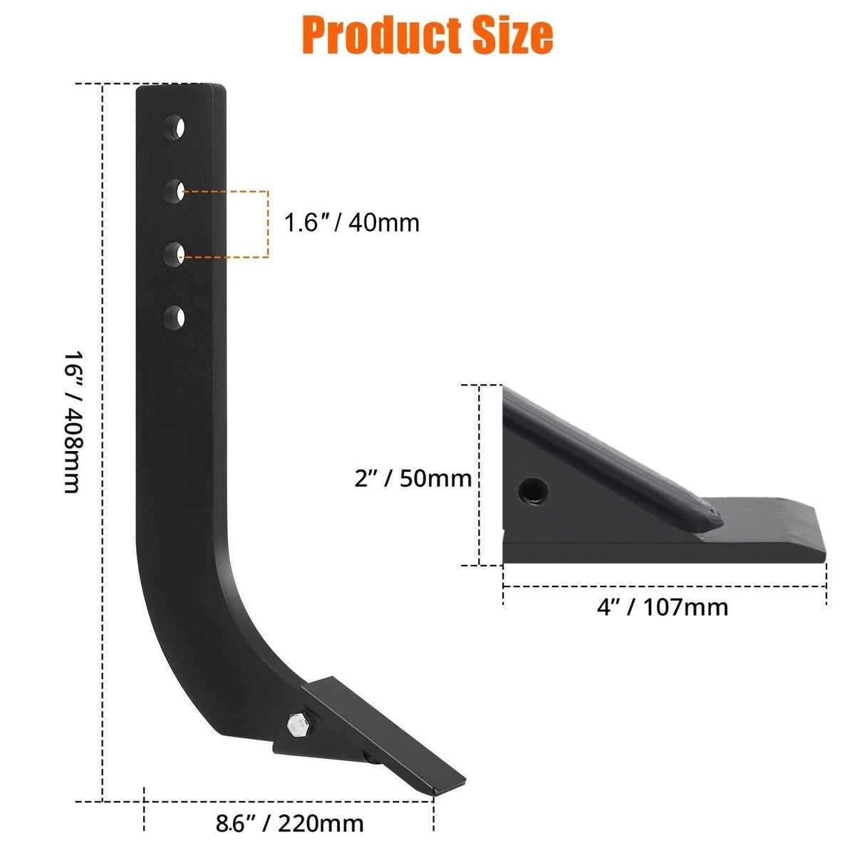 Garvee Lame niveleuse 40,8 cm pour tracteur, 4 dents ripper réglables, acier antirouille, kit 6 pièces pour nivellement et entretien du terrain
