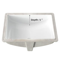 Lavabo encastré en céramique Garvee, rectangulaire, avec trop-plein, blanc brillant, 55 x 40 x 20 cm, salle de bain moderne