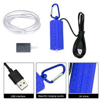 Pompe à air USB Garvee pour aquarium, mini, portable, silencieuse, économe en énergie, tuyau en silicone de 1 m, câble USB de 1,5 m, pour aquariums de petite et moyenne taille.