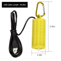 Pompe à air USB Garvee pour aquarium, mini, portable, silencieuse et économe en énergie, en plastique jaune.