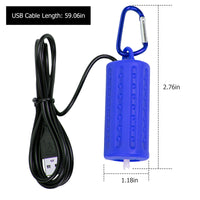 Pompe à air USB Garvee pour aquarium, mini, portable, silencieuse, économe en énergie, tuyau en silicone de 1 m, câble USB de 1,5 m, pour aquariums de petite et moyenne taille.