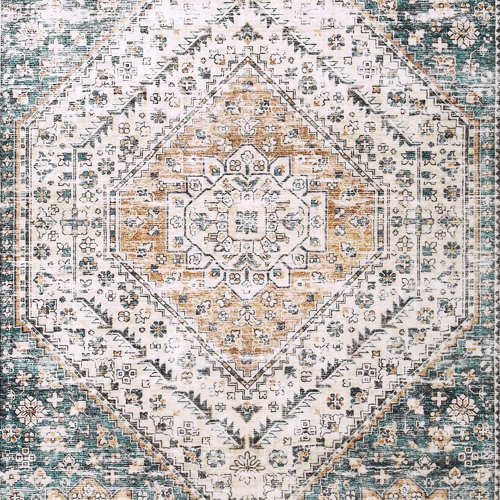 Garvee Waschbarer Teppich 80 x 150 cm Kunstwolle Rutschfest Niedriger Flor Für Schlafzimmer Wohnzimmer Esszimmer