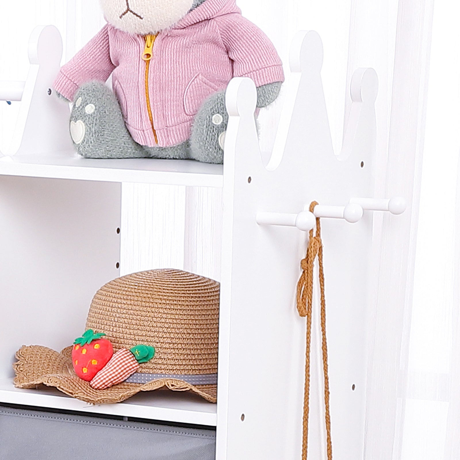 Coffret de rangement Garvee pour déguisements de fille avec lumière et miroir, MDF, rose, chambre d'enfant, 114 x 81 x 48 cm