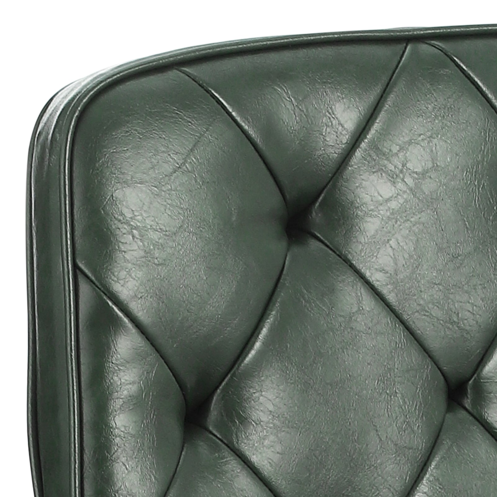 Chaise de bureau Garvee verte - Hauteur réglable, pivotante à 360°, revêtement en similicuir, rembourrée, avec accoudoirs, dossier mi-haut, idéale pour le bureau et le salon.