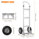 Garvee chariot pliant en aluminium, charge 250 kg, roues en caoutchouc, léger et résistant à la rouille, pour bureau, déménagement et entrepôt