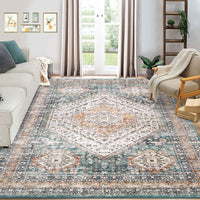 Garvee Waschbarer Teppich 80 x 150 cm Kunstwolle Rutschfest Niedriger Flor Für Schlafzimmer Wohnzimmer Esszimmer