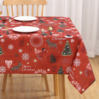 Garvee Nappe de Noël, polyester, résistante à l'huile et aux taches, lavable, pour l'intérieur et l'extérieur, motif de Noël, rouge, 52 × 79 cm