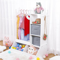 Coffret de rangement Garvee pour déguisements de fille avec lumière et miroir, MDF, rose, chambre d'enfant, 114 x 81 x 48 cm