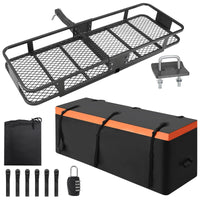 Porte-bagages Garvee pour attelage, 152 x 51 x 15 cm, pliable, cadre en acier, sac étanche, capacité de 90 kg, récepteur d'attelage de 5 cm pour les voyages