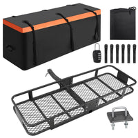 Porte-bagages Garvee pour attelage, 152 x 51 x 15 cm, pliable, cadre en acier, sac étanche, capacité de 90 kg, récepteur d'attelage de 5 cm pour les voyages