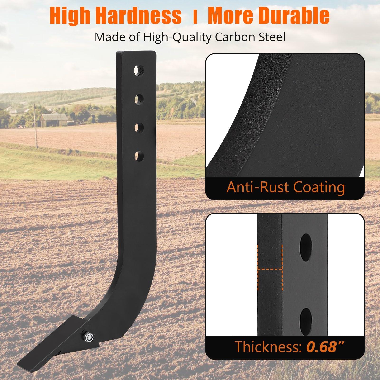 Garvee Lame niveleuse 40,8 cm pour tracteur, 4 dents ripper réglables, acier antirouille, kit 6 pièces pour nivellement et entretien du terrain