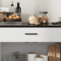 Buffet moderne Garvee avec 3 tiroirs, style campagnard, 140 cm, blanc, pour salon et salle à manger