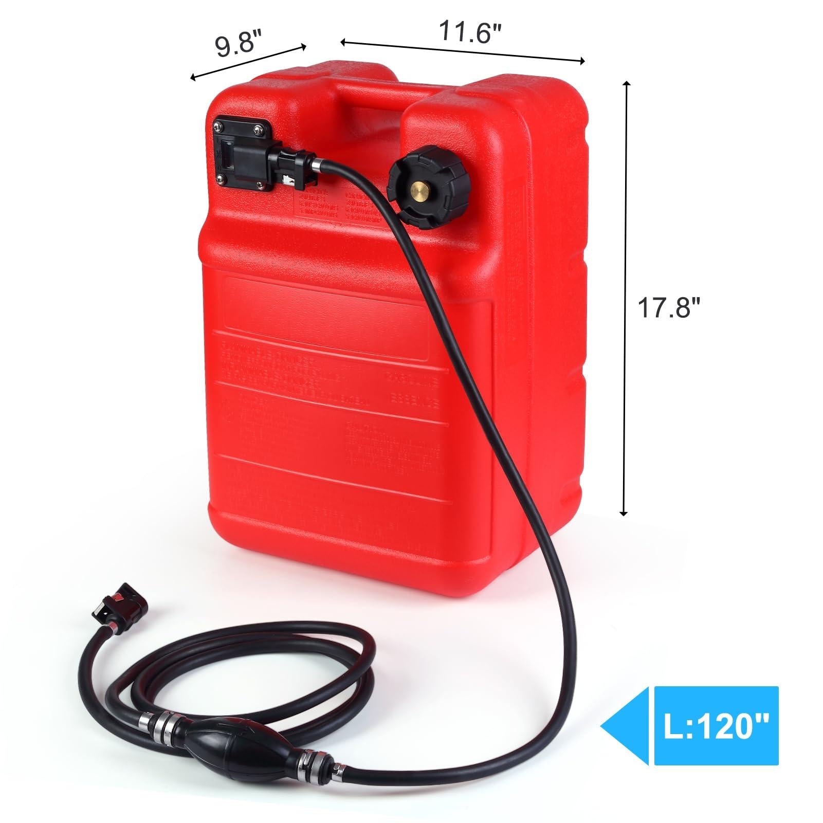 Réservoir portable Garvee Marine de 24 L en PEHD avec tuyau de 3 m et couvercle sécurisé pour une utilisation en bateau et en extérieur. Étanche, robuste et transparent.