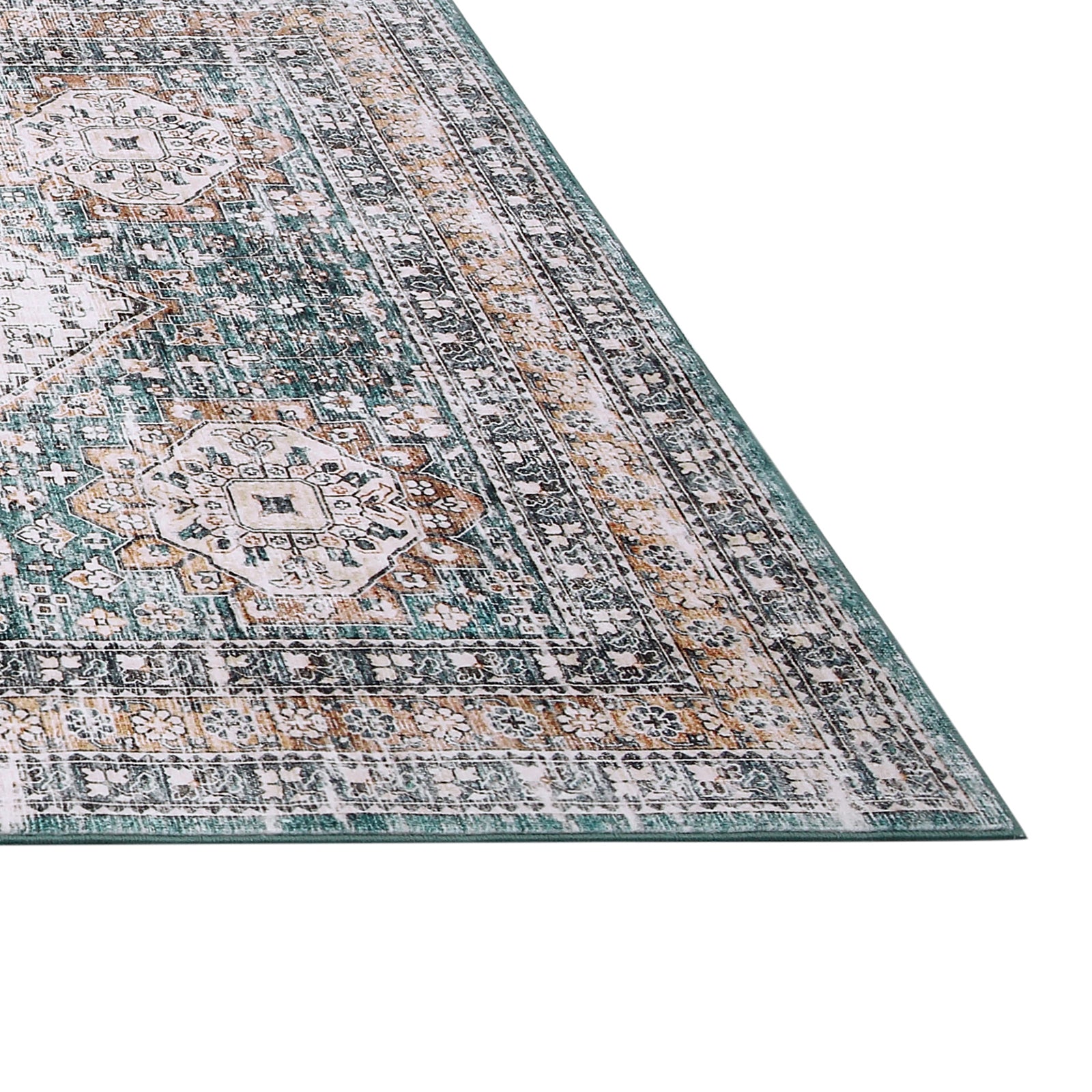Garvee Waschbarer Teppich 80 x 150 cm Kunstwolle Rutschfest Niedriger Flor Für Schlafzimmer Wohnzimmer Esszimmer