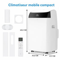 Garvee Climatiseur mobile 12000 BTU, 3 en 1 silencieux au R290, avec kit fenêtre, pour maison et bureau