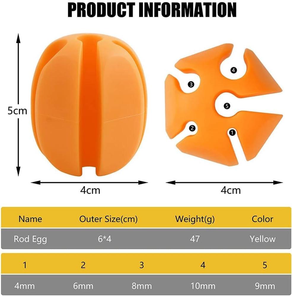 Ensemble de 6 sangles de porte-cannes en silicone jaune Garvee pour la pêche à la mouche, légères et robustes, pour l'extérieur
