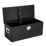 Garvee Coffre à Outils 76 × 38 × 38 cm en Aluminium Strié avec Serrure Antivol, Rangement pour Pick-up, Camionnette et Remorque, Noir - Noir