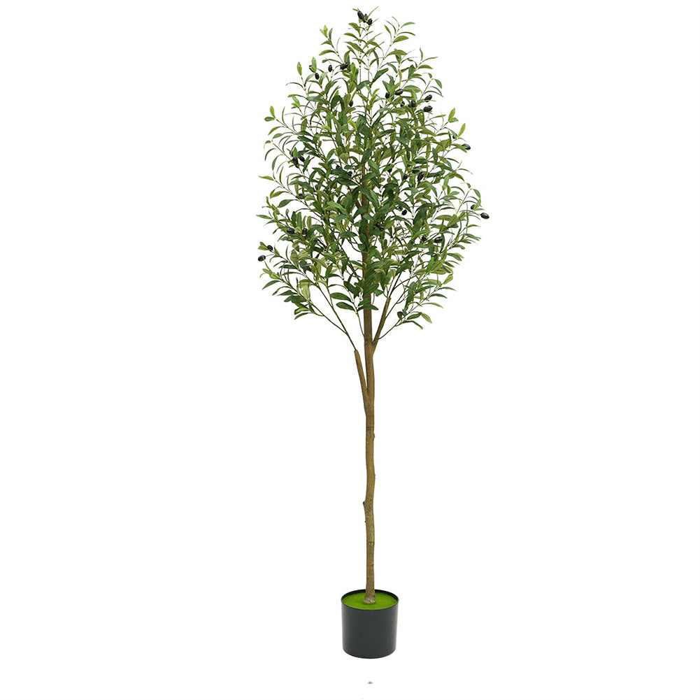 Olivier artificiel Garvee de 1,80 m avec tronc en bois, idéal pour le bureau et le salon. Ajustable, facile à nettoyer, design réaliste et vert.