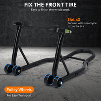 Support de levage pour moto Garvee, capacité de 400 kg, en acier robuste et réglable, avec roues, pour atelier et garage.