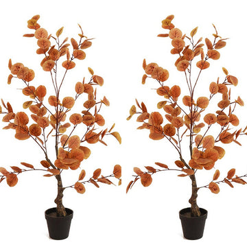 Garvee lot de 2 eucalyptus artificiels 90 cm, feuillage réaliste, pot en plastique, pour salon et bureau