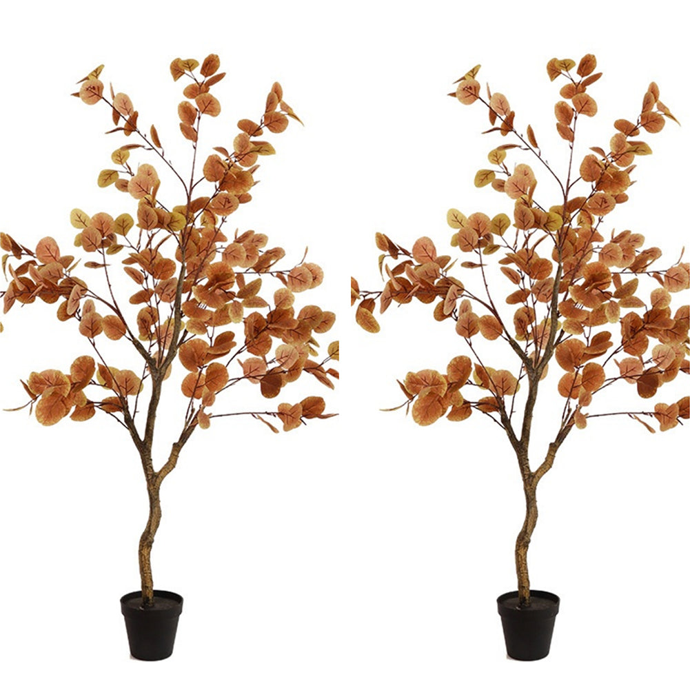 Eucalyptus artificiel Garvee de 90 à 120 cm avec branches ajustables et tiges en soie, facile d'entretien, avec pot pour salon et bureau, vert