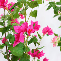 Bougainvillier artificiel Garvee 150 cm, facile d'entretien, en plastique et soie, pot en ciment robuste, décoration intérieure et extérieure, vert