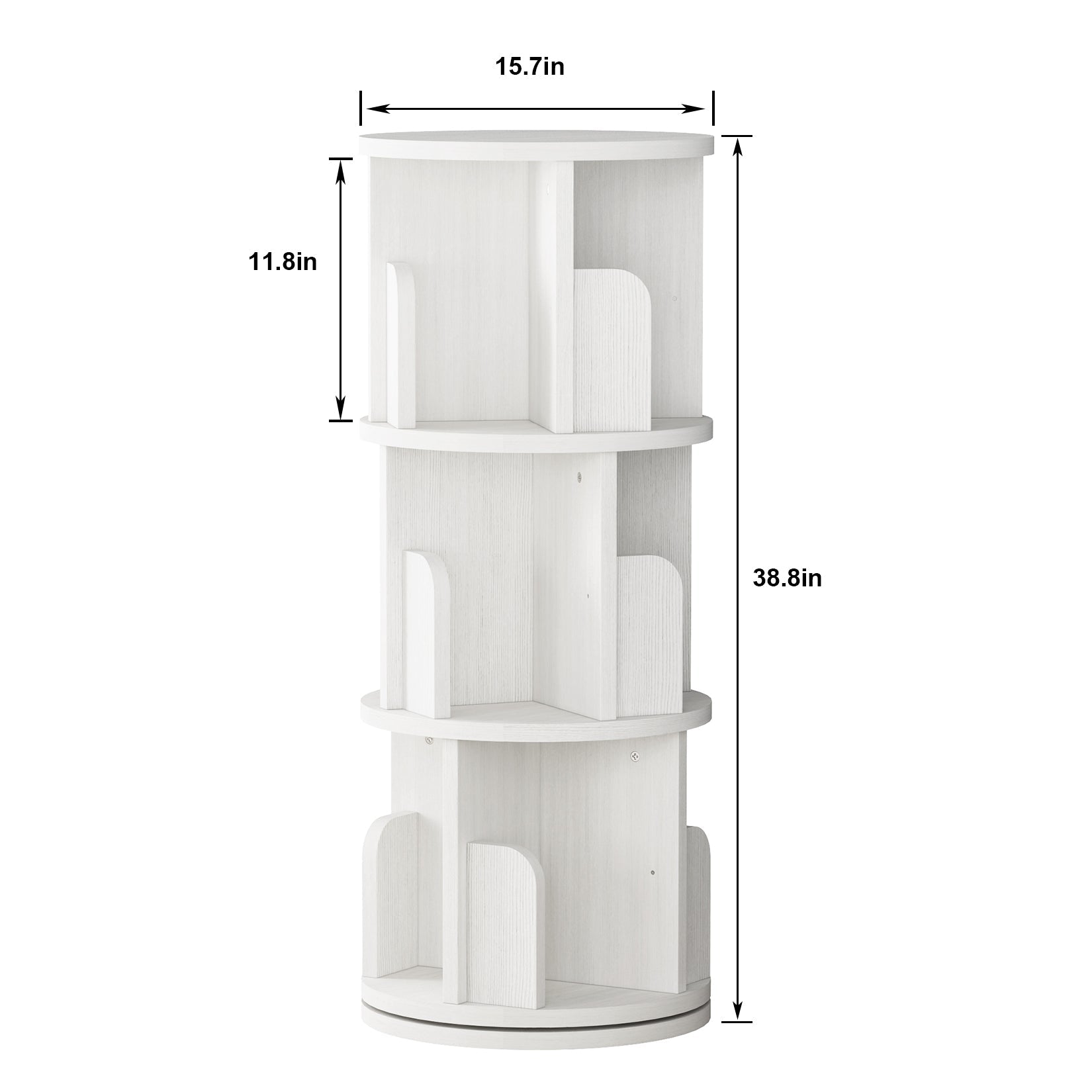 Garvee étagère en bois pivotante à 3 niveaux pour salon et chambre d'enfant, rotation à 360°, stable, gain de place, polyvalente