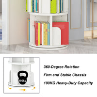 Garvee étagère en bois pivotante à 3 niveaux pour salon et chambre d'enfant, rotation à 360°, stable, gain de place, polyvalente