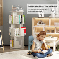 Garvee étagère en bois pivotante à 3 niveaux pour salon et chambre d'enfant, rotation à 360°, stable, gain de place, polyvalente