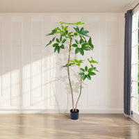 Arbre parasol artificiel Garvee, 1,6 m, en PVC, forme ajustable, symbole Feng Shui, pour la maison, le bureau, le salon ou le balcon, vert