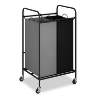 Chariot de tri du linge Garvee à 2 sacs, 80 L, avec roues verrouillables pour usage domestique, robuste, grand et facile à déplacer.