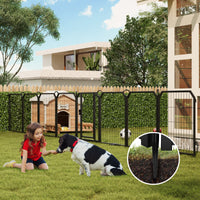 Garvee Parc pour Chien 81 cm, 8 Panneaux en Métal Robuste, Enclos Intérieur/Extérieur pour Chiot, Camping-Car, Jardin et Cour