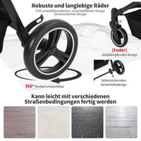 Garvee Poussette pliable pour chien jusqu’à 22kg, double panier, fenêtre filet, protection pluie et porte-gobelet, noir