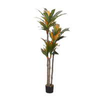 Plante artificielle Garvee en bois de fer brésilien de 1,80 m avec 5 tiges, feuilles ajustables, en polyéthylène, idéale pour le salon et le bureau, verte.