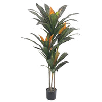 Dracaena artificiel Garvee 105 cm, branches ajustables, pot en ciment, robuste pour la décoration intérieure et extérieure, vert