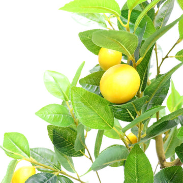 Citronnier artificiel Garvee de 1,5 m, réaliste, facile d'entretien, durable, résistant aux UV, compact, pour intérieur et véranda