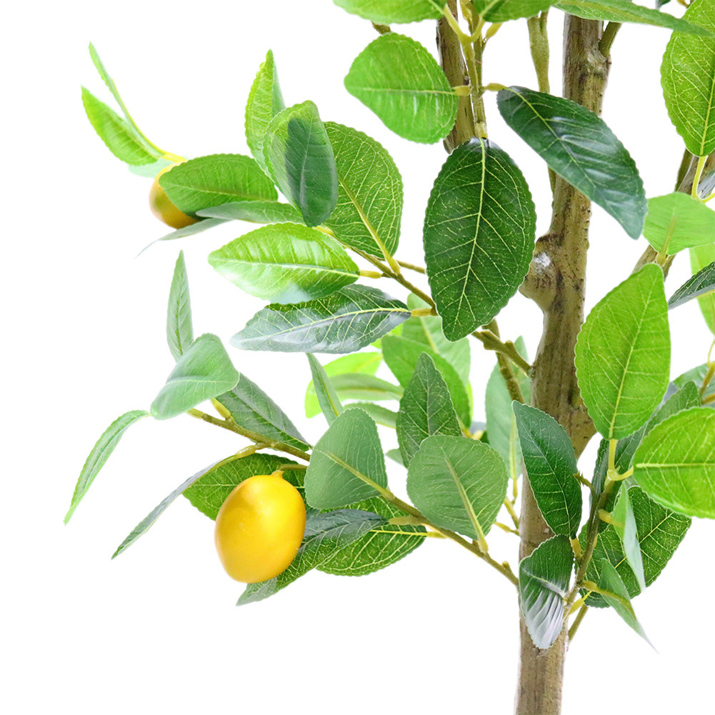 Citronnier artificiel Garvee de 1,5 m, réaliste, facile d'entretien, durable, résistant aux UV, compact, pour intérieur et véranda