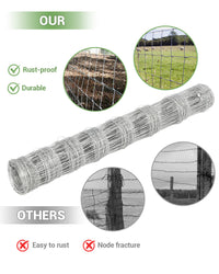 Garvee Clôture de ferme galvanisée 1,2 x 100 m pour chèvres, cerfs et bétail, grillage robuste à forte teneur en zinc pour jardin et enclos (Copy)