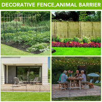 Clôture décorative de jardin Garvee, 15 panneaux, en acier inoxydable, barrière anti-animaux, 8,8 x 9,75 m, noire, pour cour et terrasse