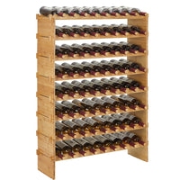 Casier à vin Garvee, 36 bouteilles, empilable, en bois massif, robuste, pour cuisine ou bar, 4 niveaux, bois naturel