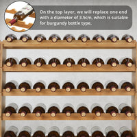 Casier à vin Garvee, 36 bouteilles, empilable, en bois massif, robuste, pour cuisine ou bar, 4 niveaux, bois naturel