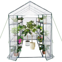 Garvee Serre à 3 niveaux avec 9 étagères, protection UV, étanche, en polyéthylène transparent, idéale pour le jardin et le balcon