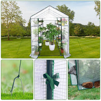 Garvee Serre à 3 niveaux avec 9 étagères, protection UV, étanche, en polyéthylène transparent, idéale pour le jardin et le balcon